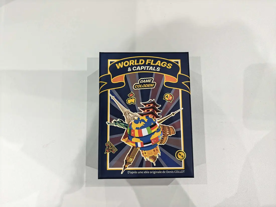 World Flags and Capitals card box from the Colodeni game